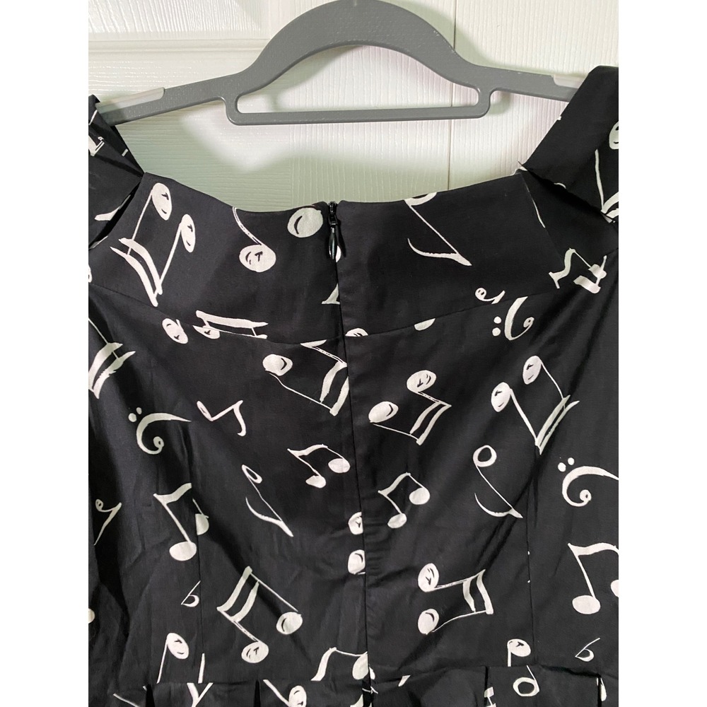 Lindy Bop Musical Note Print Vintage Swing Dress Black White Retro Rockabilly 12 - Picture 8 of 12